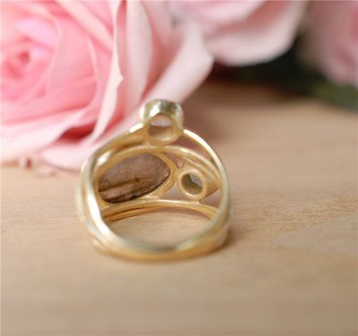 Charisma – Vintage Inlaid Blue Moonstone Ring