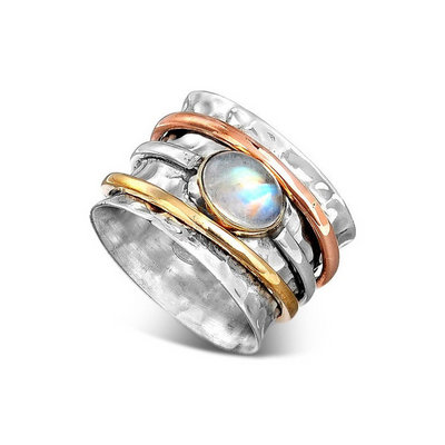 Denise – Vintage Gold & Silver Turquoise Ring