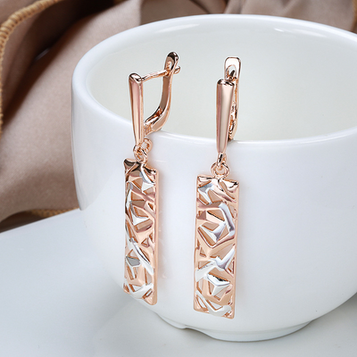 Henley - Elegant Rectangular Gold and Silver Earrings