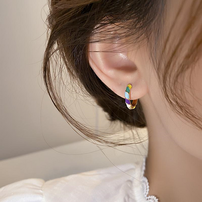 Kaydence – Enamel Gold Earrings