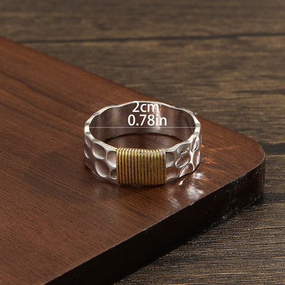Dulce - Vintage Golden Threads Silver Ring