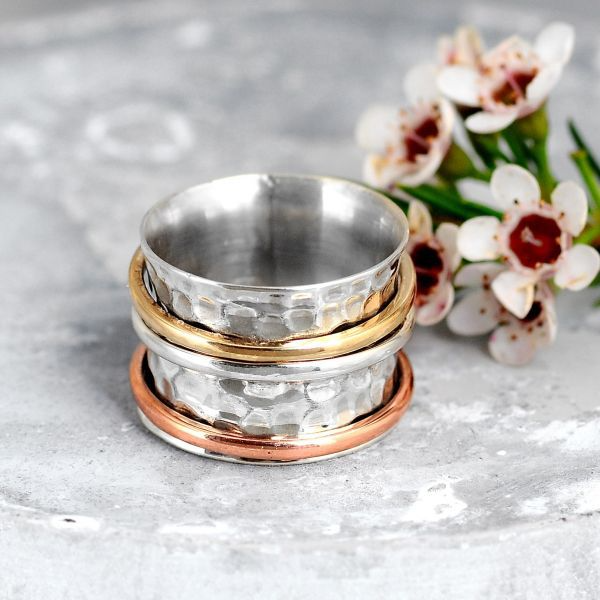 Denise – Vintage Gold & Silver Turquoise Ring