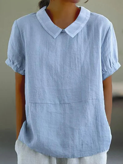Amalie - Relaxed Fit Collared Top