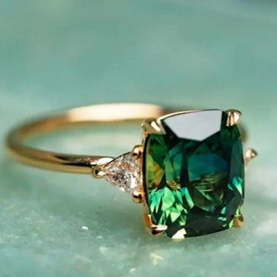 Orlena - Green Zirconia Ring in Gold
