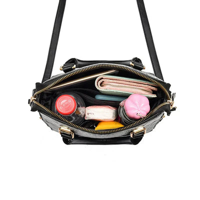Crocodile Embossed Leather Bag
