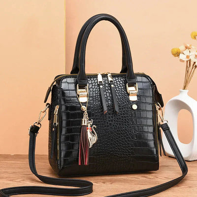 Crocodile Embossed Leather Bag