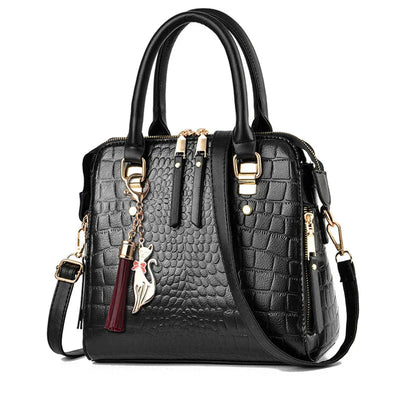 Crocodile Embossed Leather Bag