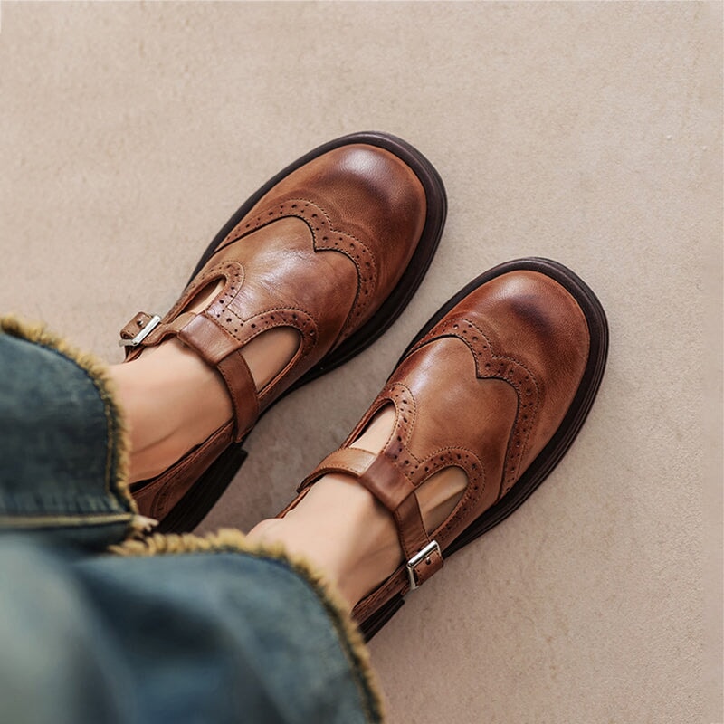Velda™ | Elegant Mary Janes in leather