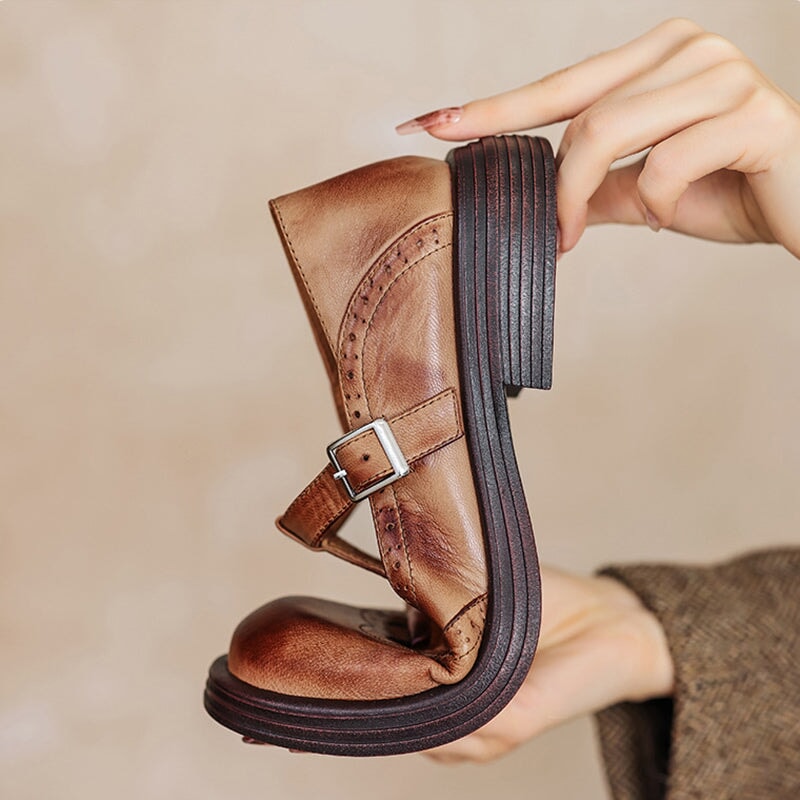 Velda™ | Elegant Mary Janes in leather