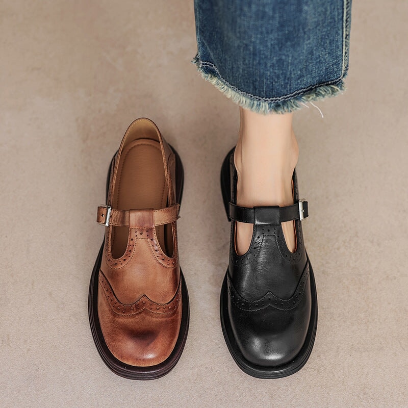 Velda™ | Elegant Mary Janes in leather